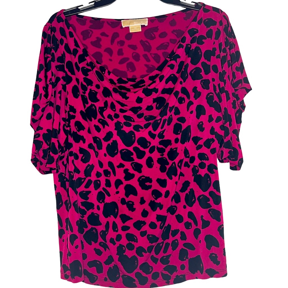 Womens 1X Michael Kors Pink Cheetah top